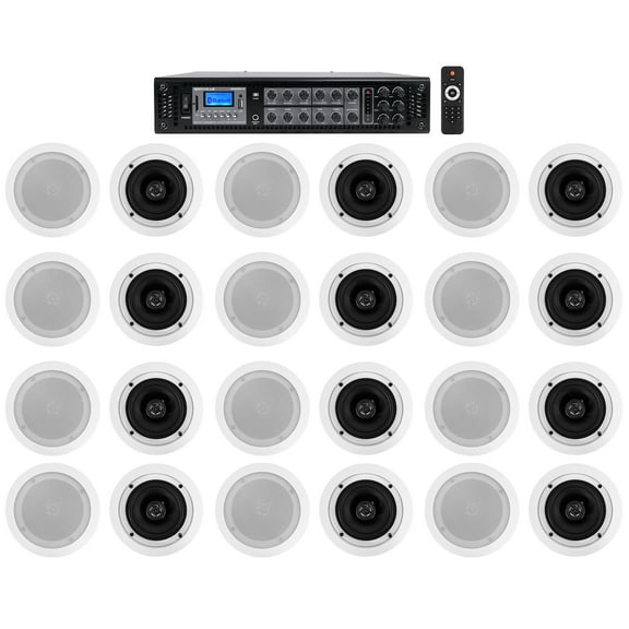 Home Audio System+(24) 5.25" White Bedroom/Living Room/Bathroom Ceiling Speakers