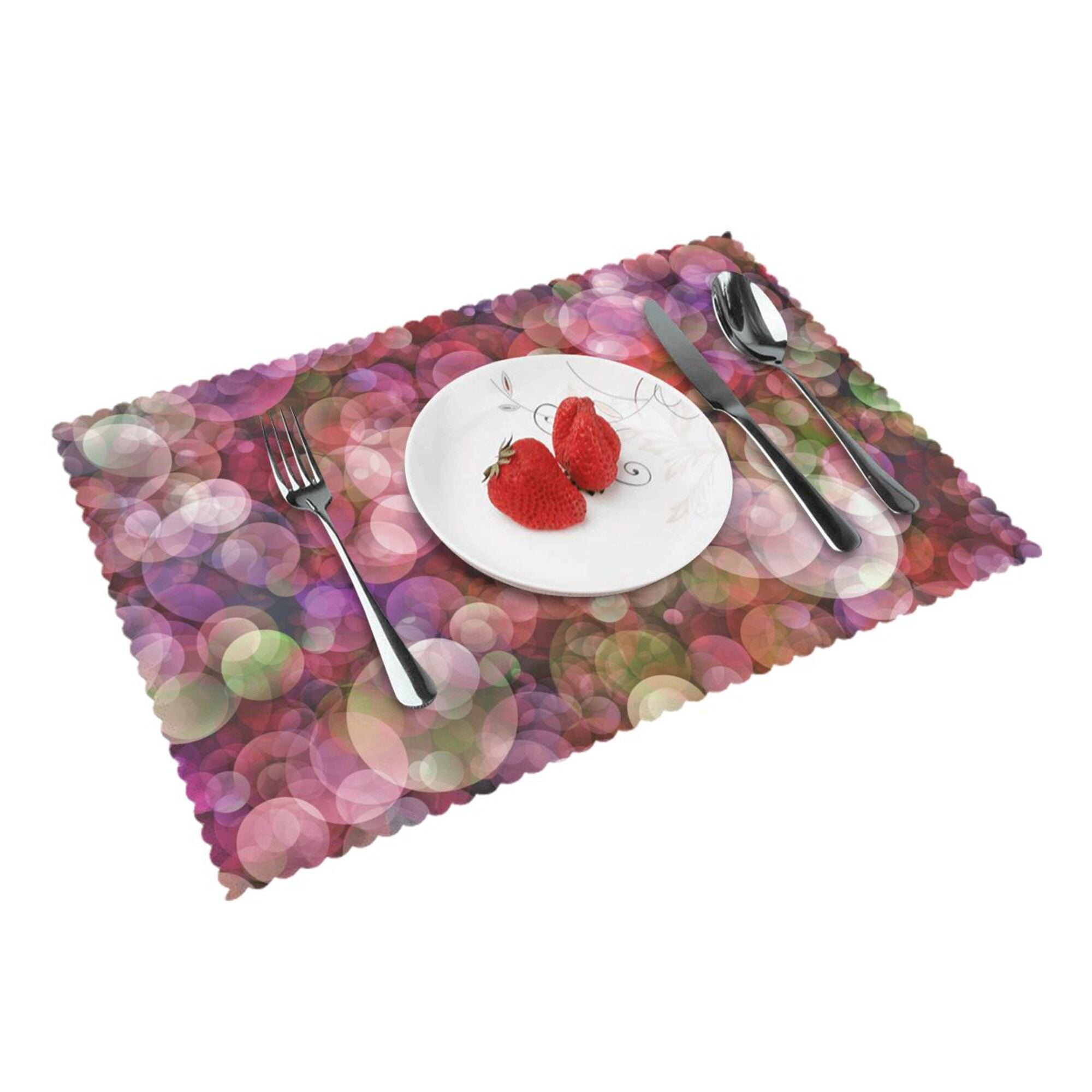 Home Background Light Pattern Placemats Set Of 4 Washable Wipeable