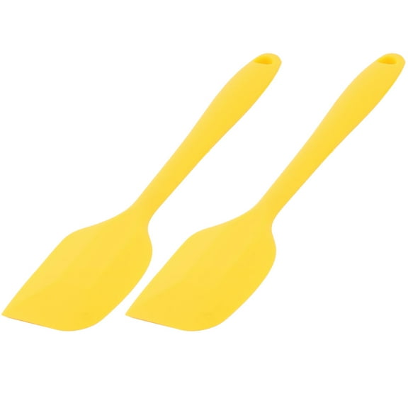 Home Bakery Silicone Cake Ice Cream DIY Baking Tool Spatula Scraper Yellow 2 Pcs