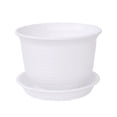 thumbnail image 1 of Home Balcony Plastic Drainage Holes Flower Plant Pot Tray Holder Container White, 1 of 6
