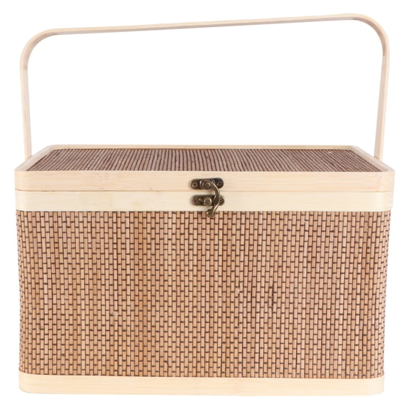 Toyandona Decorative Basket For Kitchens Wood Color 1Pack With Movable Handles