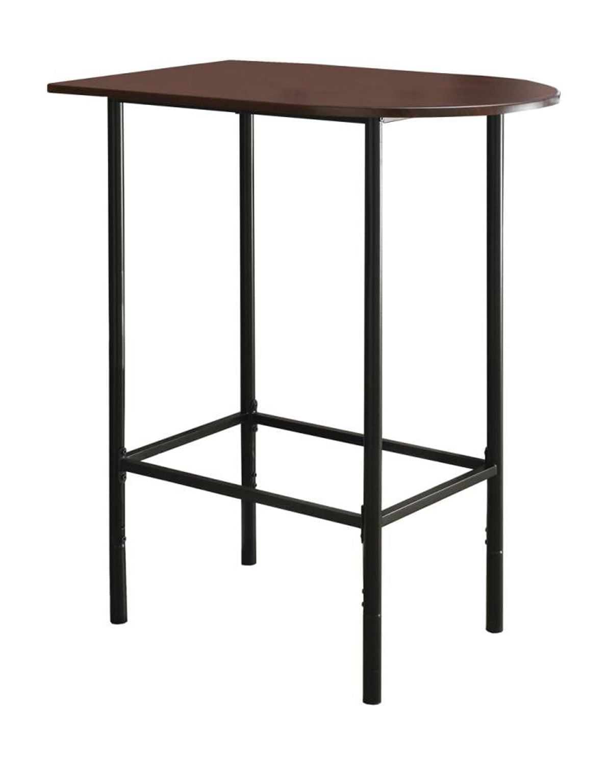 Contemporary Half-Moon Bar Height Table in Cappuccino & Black