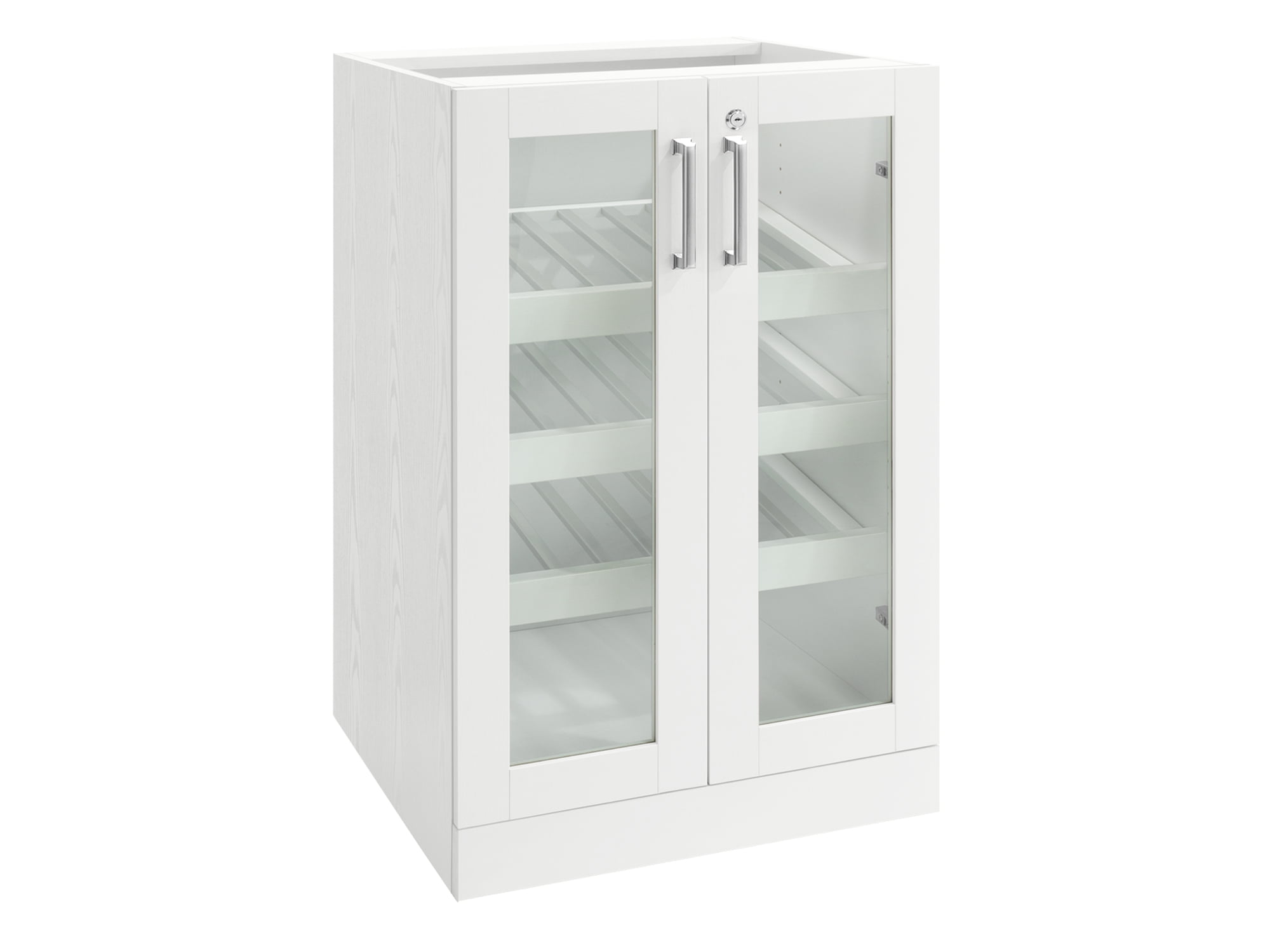 White Tempered Glass 21" Display Cabinet with Adjustable Shelves