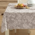 thumbnail image 1 of Home Bargains Plus Taupe Grapevine Print 60 x 104 inch Rectangle Vinyl Tablecloth with Flannel Backing, 1 of 9