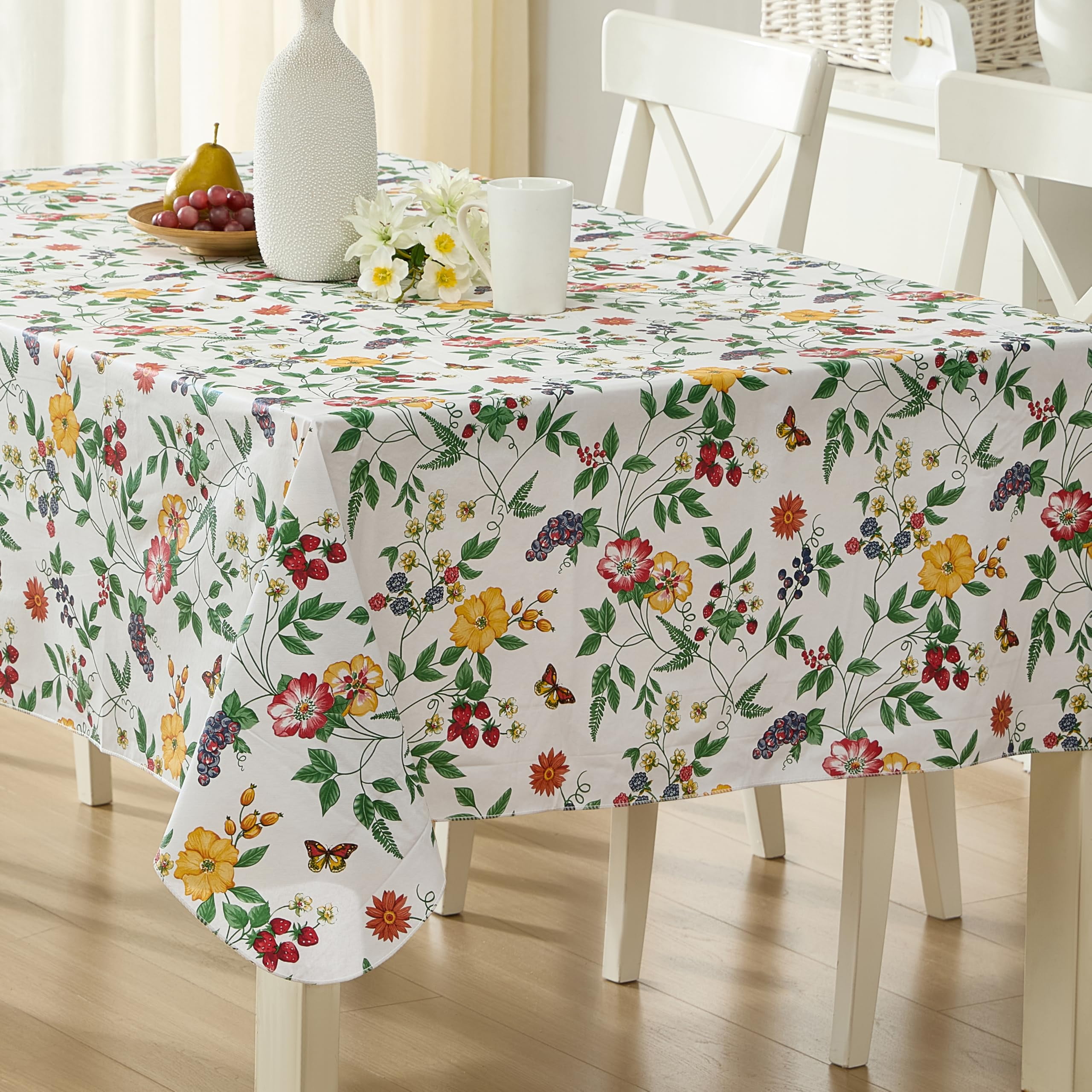 Home Bargains Plus English Berry Garden 60 x 120 Inch Rectangle Vinyl ...