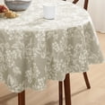 thumbnail image 1 of Home Bargains Plus Ivory Grapevine Print 60 x 84 inch Oval Vinyl Tablecloth with Flannel Backing, 1 of 9