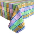 thumbnail image 1 of Home Bargains Plus Jubilee Patchwork Woven Plaid Cotton Tablecloth, Pastel Floral Check Woven Fabric Table Cover, 52” x 70” Rectangle, 1 of 9
