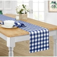 thumbnail image 1 of Home Bargains Plus Rectangle Fabric Table Runner, Country Rustic Buffalo Plaid, 70 Inch Long, Indoor Outdoor Easy Care Dining Table Runner, Checkered Cottage Gingham, Blue, 1 of 4