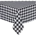 thumbnail image 1 of Country Rustic Buffalo Plaid Cotton Fabric Table Runner by Home Bargains Plus, Checkered Cottage Gingham Easy Care Table Runner, 70” Long Table Runner, Black, 1 of 4