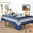 thumbnail image 1 of Home Bargains Plus Rectangle Fabric Tablecloth, 60 x 120 inch, Blue Country Provence Rooster Table Cover, 1 of 9