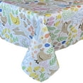 thumbnail image 1 of Home Bargains Plus Rectangle Fabric Tablecloth for Barbecue Party, 60 x 84 Inch, Rabbits and Chickens Print, Indoor Outdoor Wrinkle and Stain Resistant Table Cover, Multicolor Farm Animals, 1 of 8