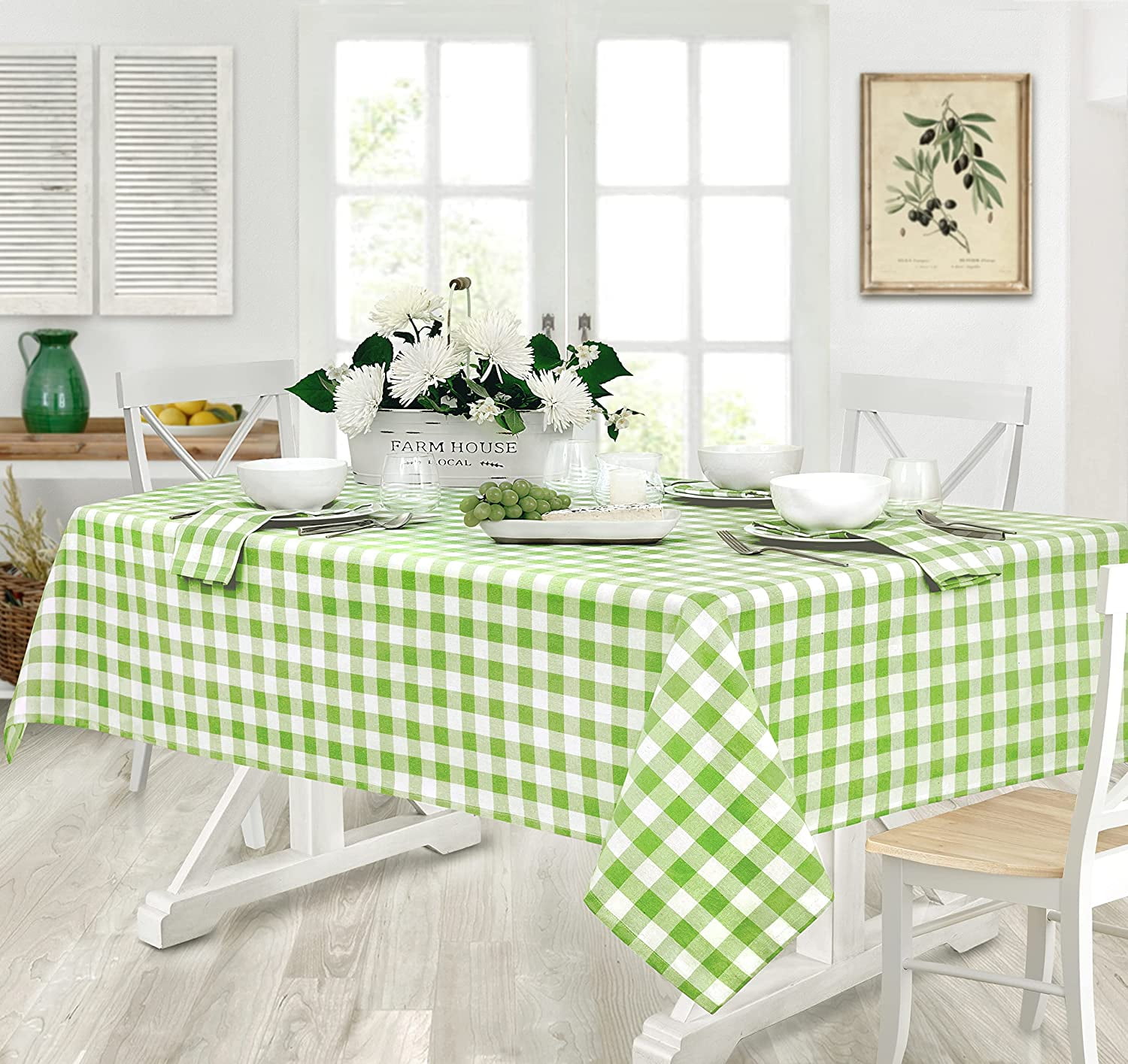 Home Bargains Plus Square Tablecloth 52x52 Inch - Celestial Sun & Seashells, Wrinkle & Stain Resistant - View #2