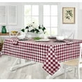 thumbnail image 1 of Home Bargains Plus Rectangle Fabric Tablecloth, Country Rustic Buffalo Plaid, 60 x 120 Inch, Indoor Outdoor Easy Care Dining Table Cover, Checkered Cottage Gingham, Burgundy, 1 of 5