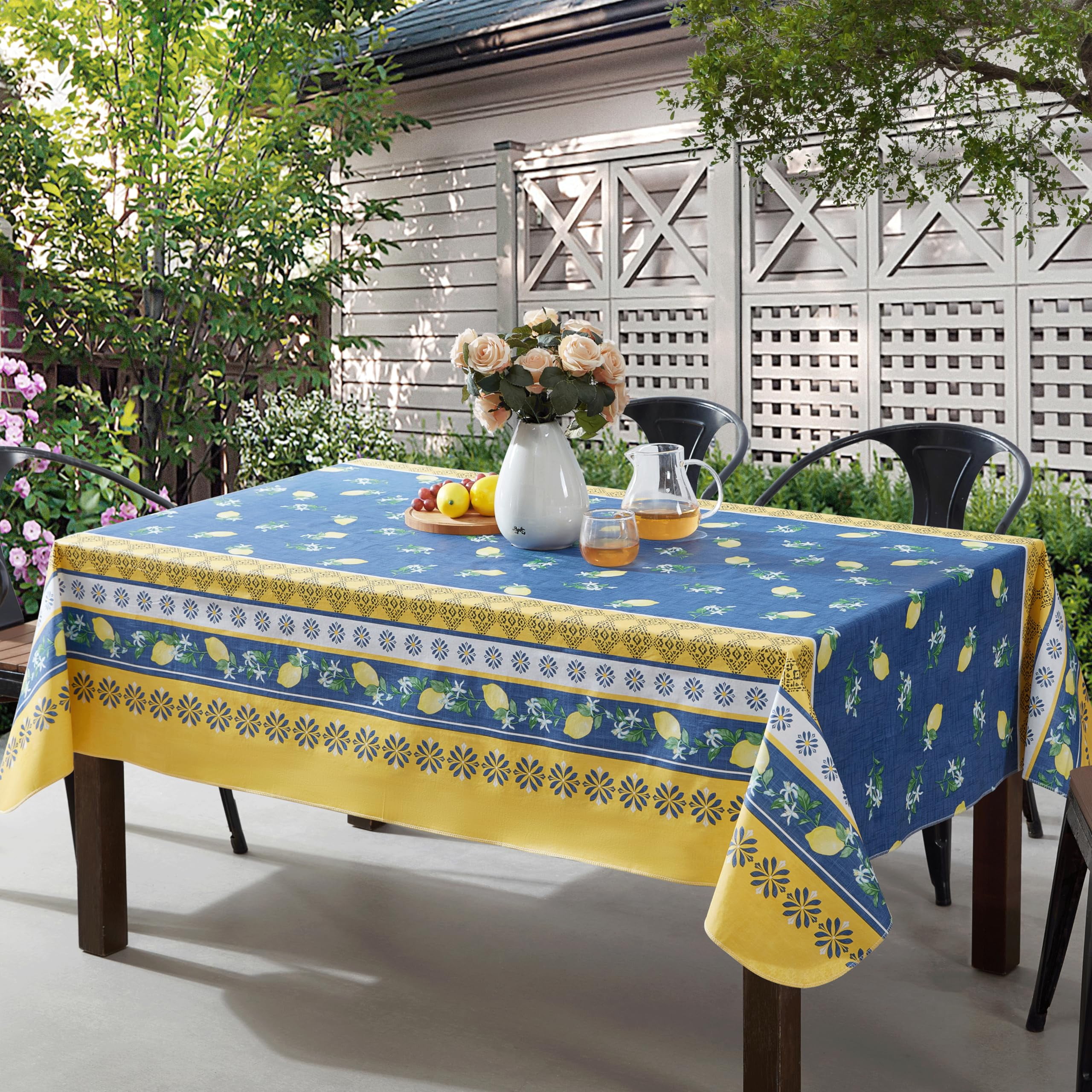 Home Bargains Plus Rectangle Vinyl Tablecloth with Flannel Backing, 52 ...