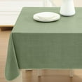thumbnail image 1 of Home Bargains Plus Sage Green Café Hotel 60 x 120 inch Rectangle Vinyl Dining Tablecloth with Flannel Backing, 1 of 9