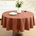 thumbnail image 1 of Home Bargains Plus Burnt Orange Café Hotel 70 inch Round Vinyl Dining Tablecloth with Flannel Backing, 1 of 9