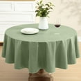thumbnail image 1 of Home Bargains Plus Sage Green Café Hotel 70 inch Round Vinyl Dining Tablecloth with Flannel Backing, 1 of 9