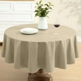 thumbnail image 1 of Home Bargains Plus Sand Café Hotel 70 inch Round Vinyl Dining Tablecloth with Flannel Backing, 1 of 9