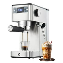 Home Barista Machine 20 Bar Espresso Machine - Stainless Steel, Semi-Automatic Coffee Maker with Steam Milk Frother, Removable 49.4 oz Water Tank, Sleek Silver, Ideal for Home Cappuccino & Latte