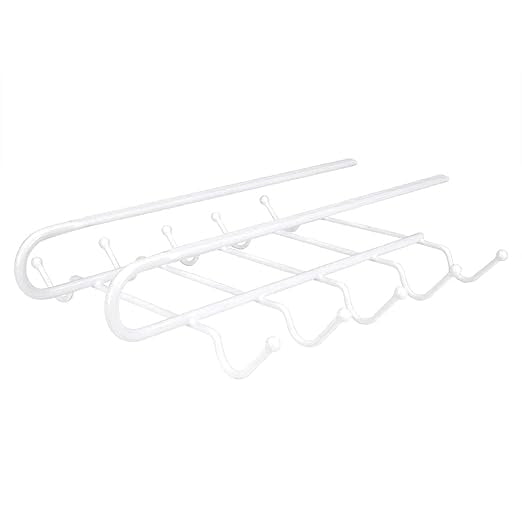 Home Basics 10 Hook Under Shelf Mugs Cup Storage Drying Holder Rack