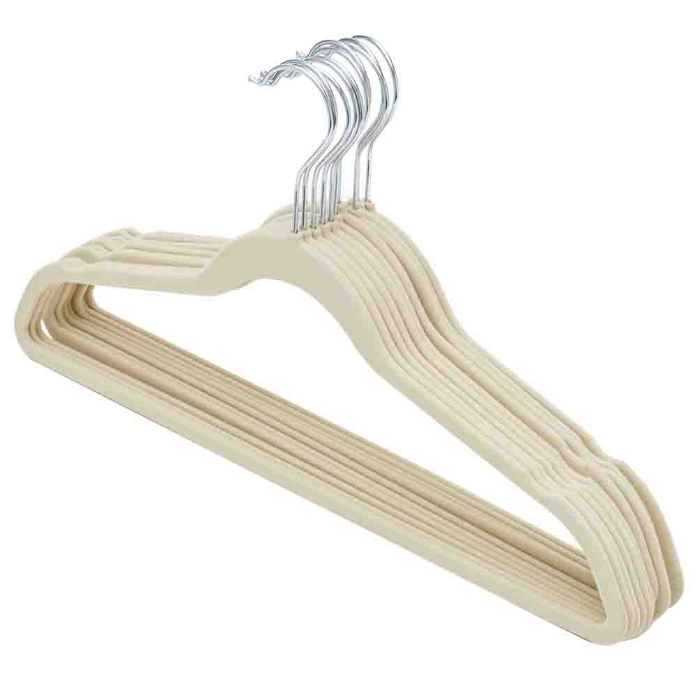 Home-it 100 Pack Clothes Hangers Ivory Velvet Hangers Clothes