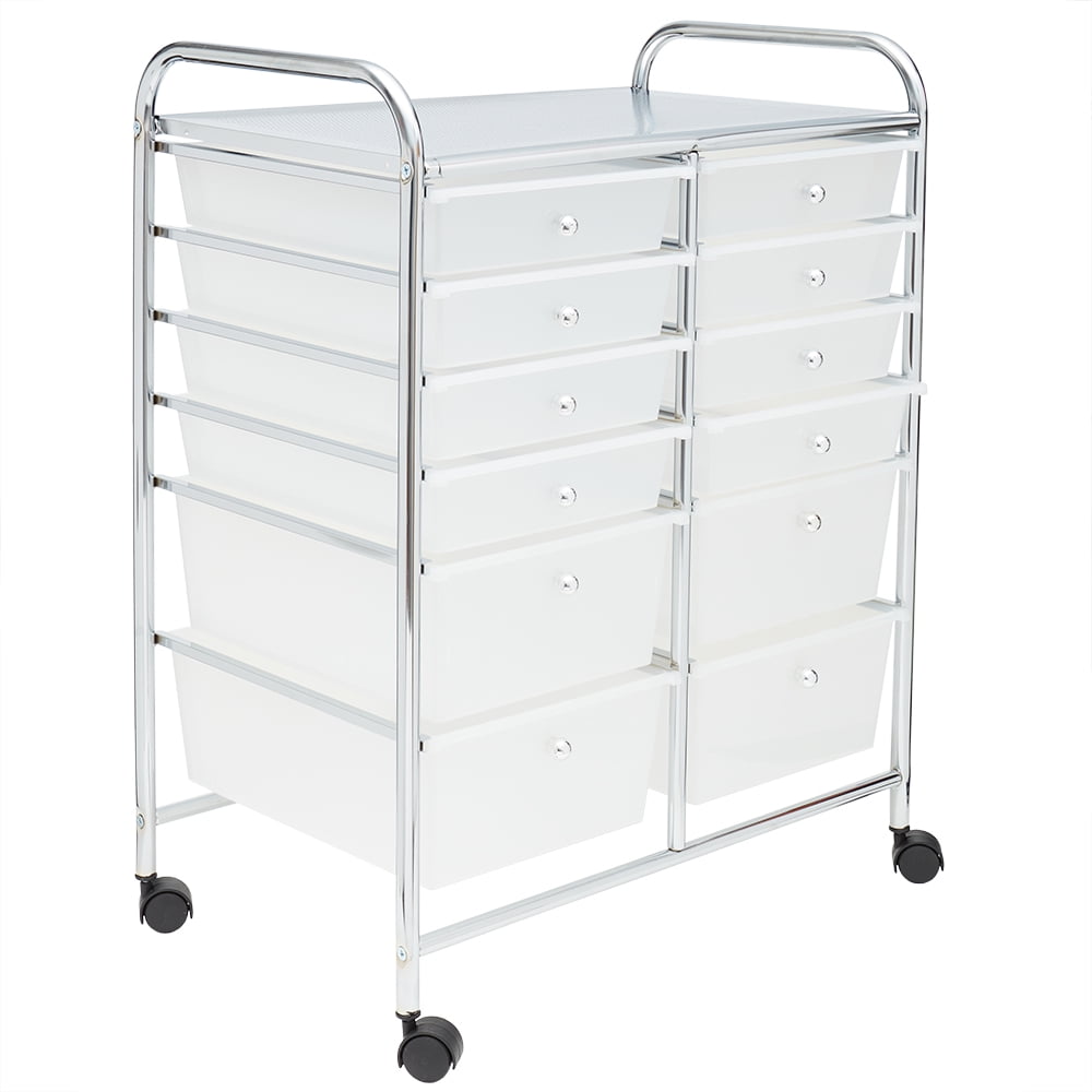 Home Basics 12-Drawer Storage Cart, White - Walmart.com