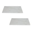 Home Basics 12" x 16" Marble Cutting Board, White (2 Pack)