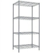 Home Basics 13.8"W X 21"D X 46.5"H 4-Shelf Wire Freestanding Shelves, Grey