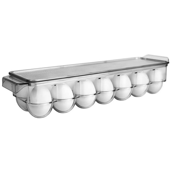 Home Basics 14 Egg Plastic Holder with Lid, Plastic