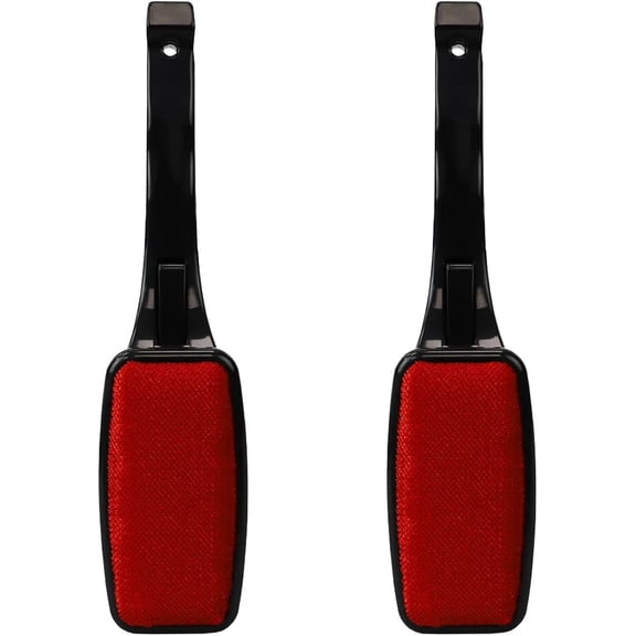 Home Basics 2-Pack Swiveling Lint Remover Brushes for Pet Hair, Clothes & Furniture, Plastic Garment Brush, Red