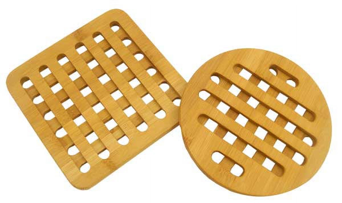 Home Basics 2 Piece Bamboo Trivet, Natural