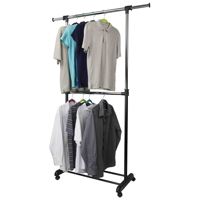 Home Basics 2 Tier Expandable Garment Rack Black Walmart