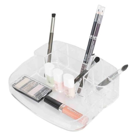 Home Basics 2 Tier Rounded Cosmetic Organizer, Clear