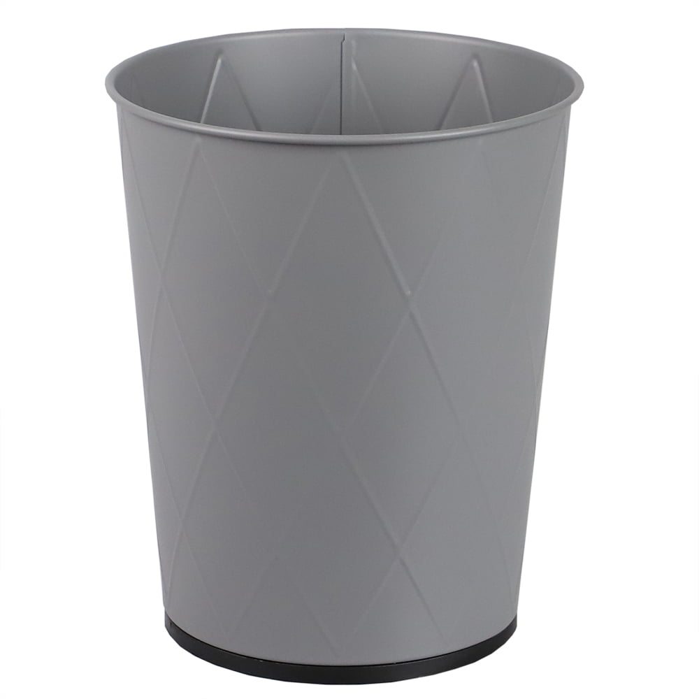 Home Basics 2 gal Diamond Open Top Bathroom Trash Can, Grey - Walmart.com