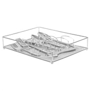 Home Basics 22 Piece Stainless Steel Flatware Entertaining Set with Cutlery Tray, Silver