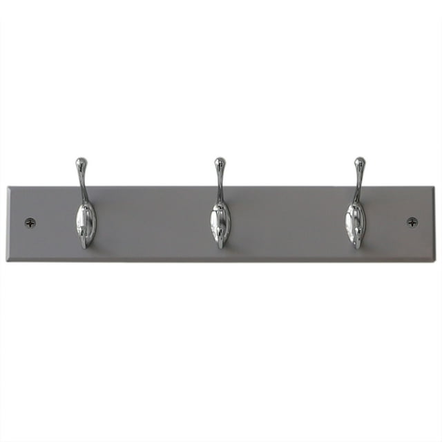 Home Basics 3 Double Hook Wall Mounted Hanging Rack, Grey - Walmart.com