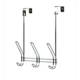 thumbnail image 1 of Home Basics 3 Dual Hook Over the Door Steel Organizing Rack, Chrome, 1 of 6