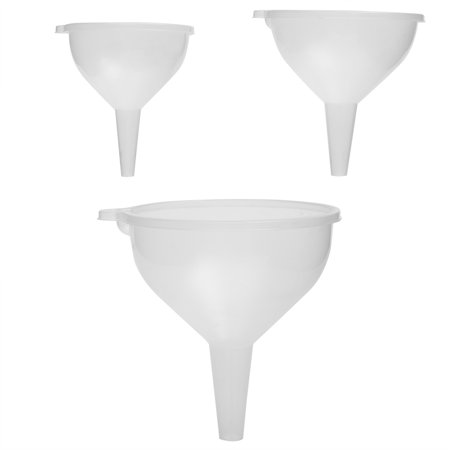 Home Basics 3 Piece Plastic Funnel Set, White