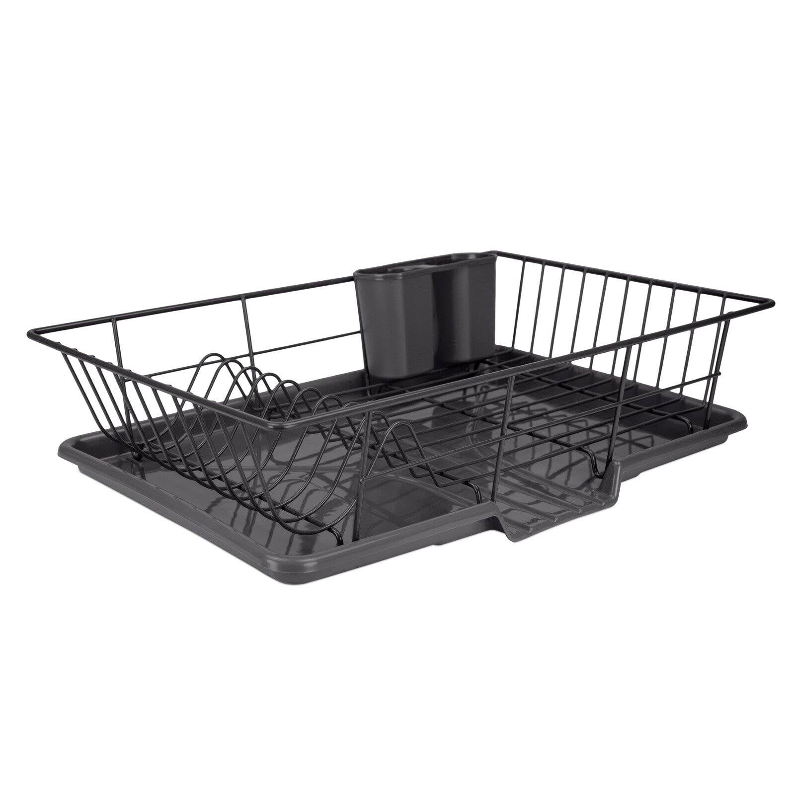 Aoibox All-in-one Design Extendable (13.4' to 19.3') Black Dish Drainers  Dish Rack for Kitchen Counter with Drying Board HDDB1460 - The Home Depot