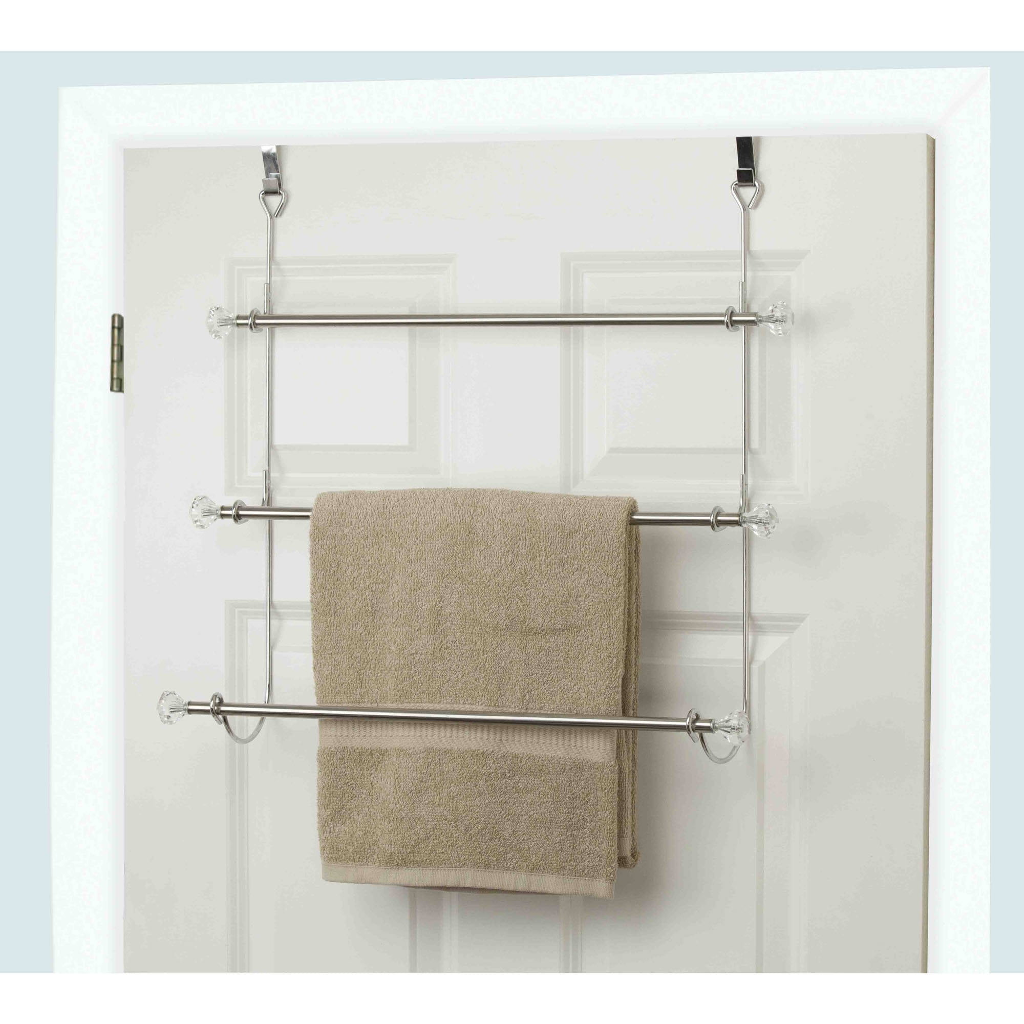 Home Basics 3 Tier Chrome Plated Steel Over the Door Towel Rack Walmart