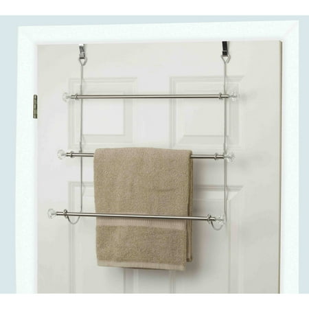Home Basics 3-Tier Chrome-Plated Steel Over the Door Towel Rack