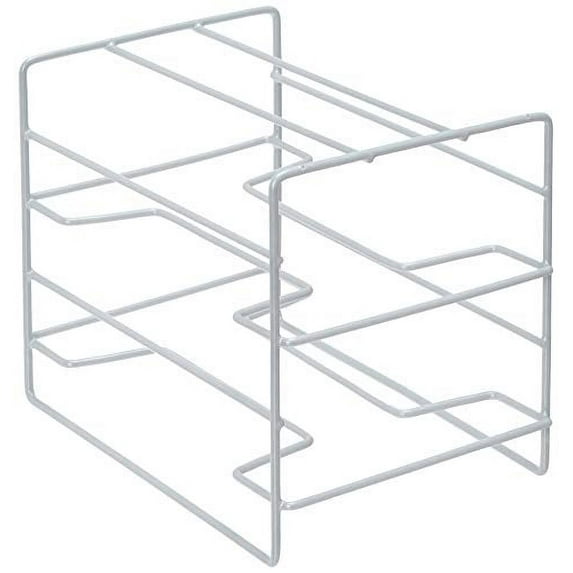 Home Basics W 3 Tier Heavy Duty Kitchen Countertop or Cabinet Organizer for Food Wrap, Foil, Wax Parchment Paper, Plastic Bags, Silver