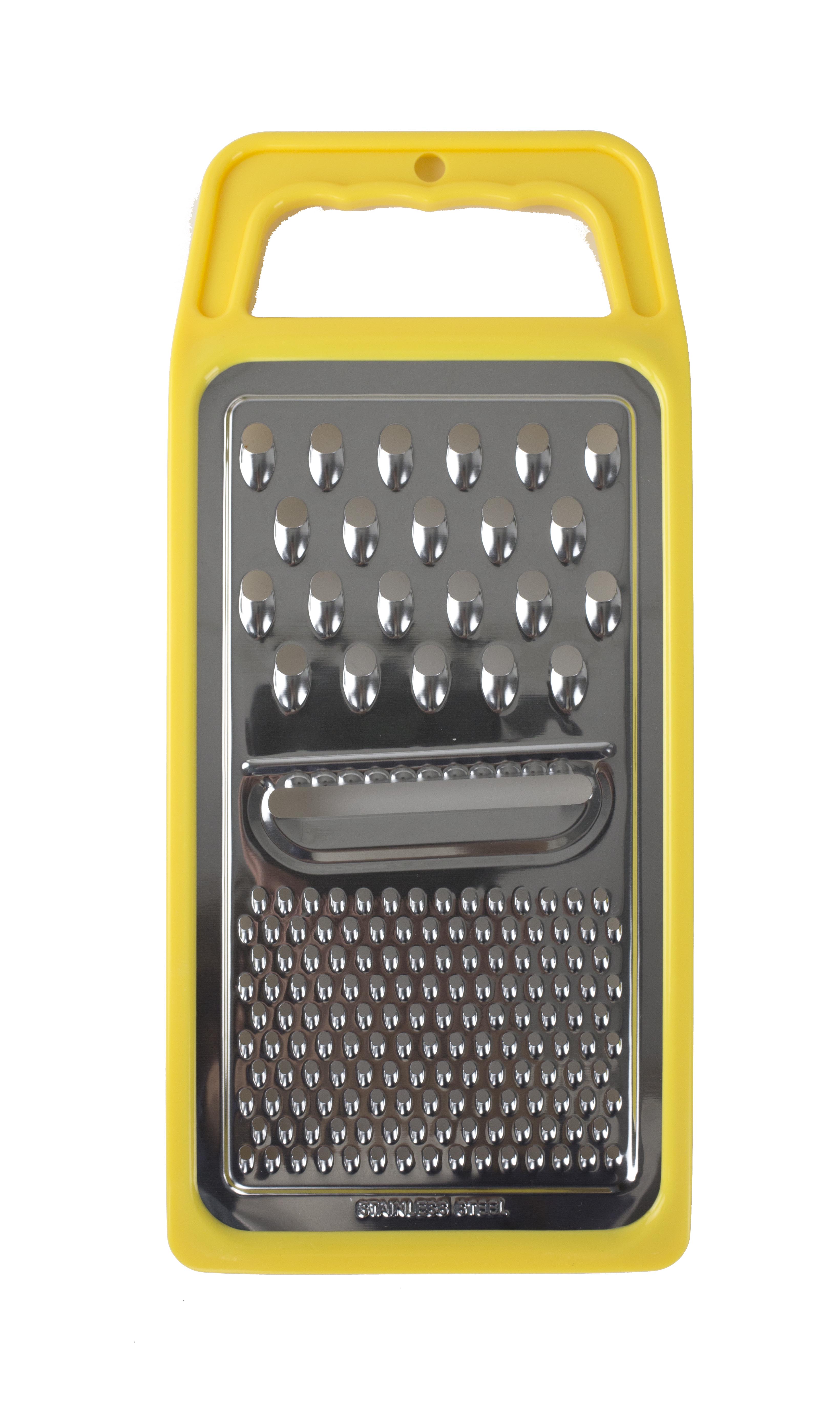 Home Basics 3 Way Cheese Hand Held Flat Cheese Grater, Yellow