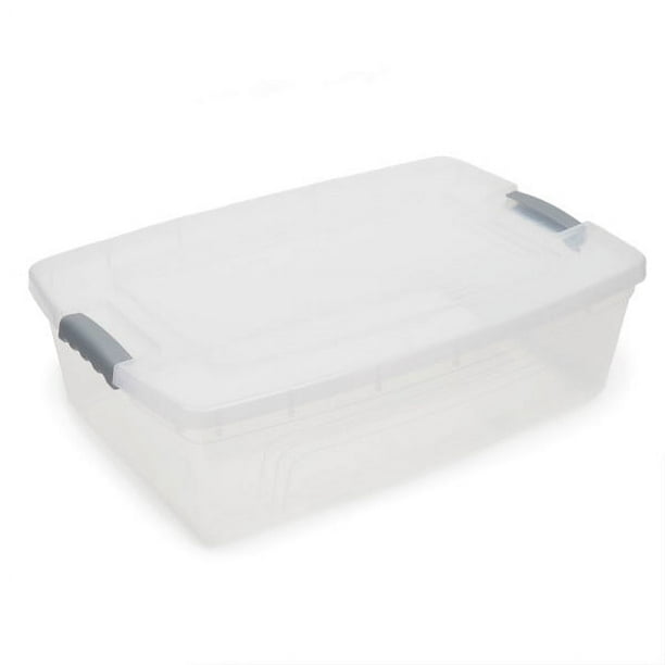 Home Basics 30 Liter Rectangular Storage Container with lid, Clear