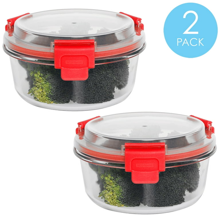 Glass meal prep containers 6 pack 35oz airtight with locking lids 100% leak  proof
