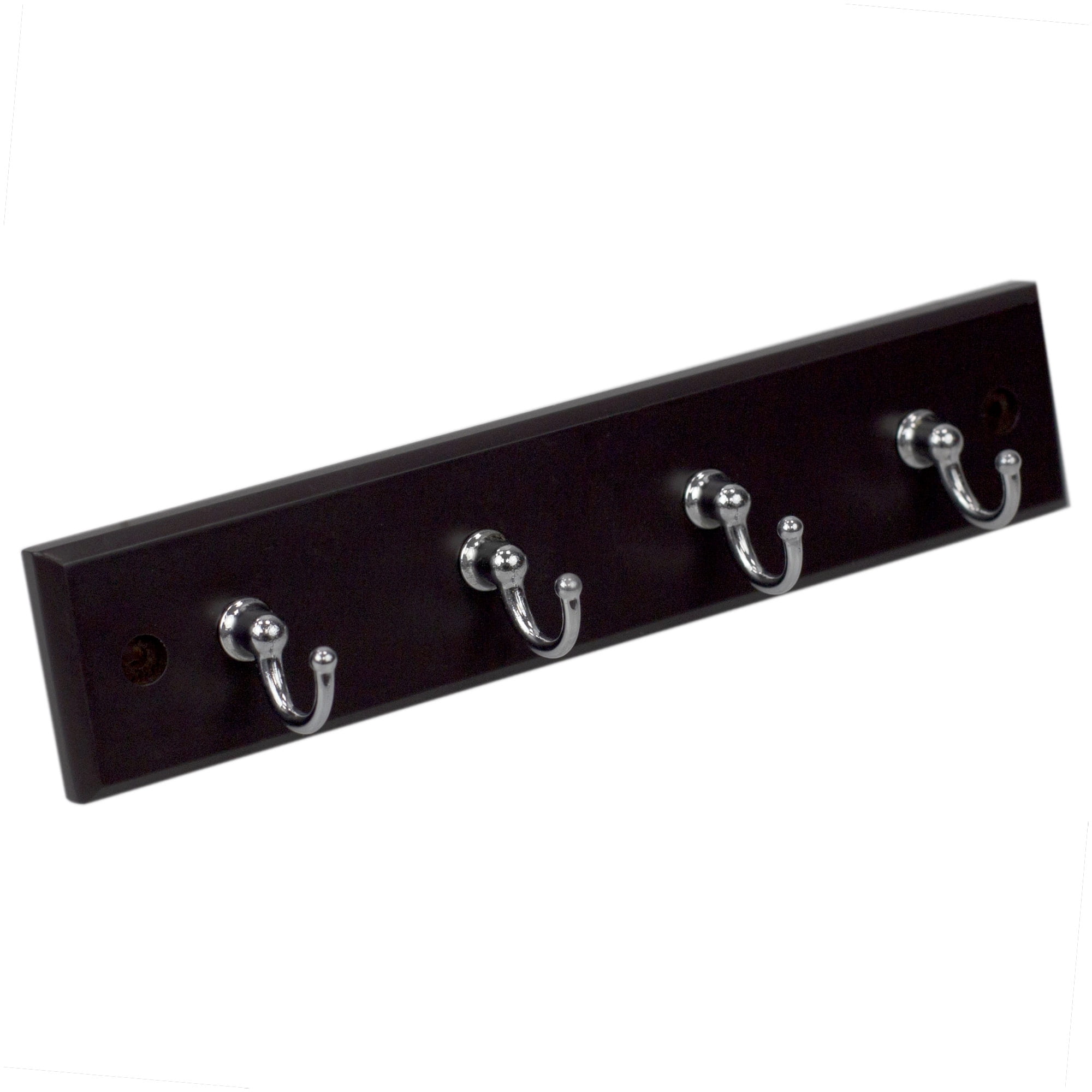 Cherry Wood Wall Mounted Key Rack with Metal Hooks