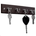 thumbnail image 1 of Home Basics 4 Hook Wall Mounted Key Rack, Cherry, 1 of 3