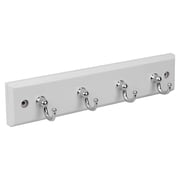Home Basics 4 Hook Wall Mounted Key Rack, White