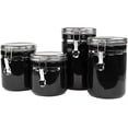 thumbnail image 1 of Home Basics 4 Piece Canister Set with Stainless Steel Tops, 1 of 2