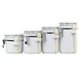 thumbnail image 1 of Home Basics 4-Piece Ceramic Canister Set with Spoon, White, 1 of 7